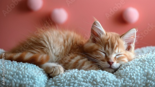 Cat Sleeping in Pile of Blankets