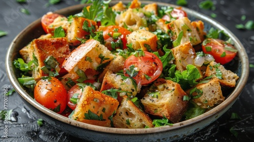 Nutritious Bowl With Spinach, Tomatoes, and Tofu