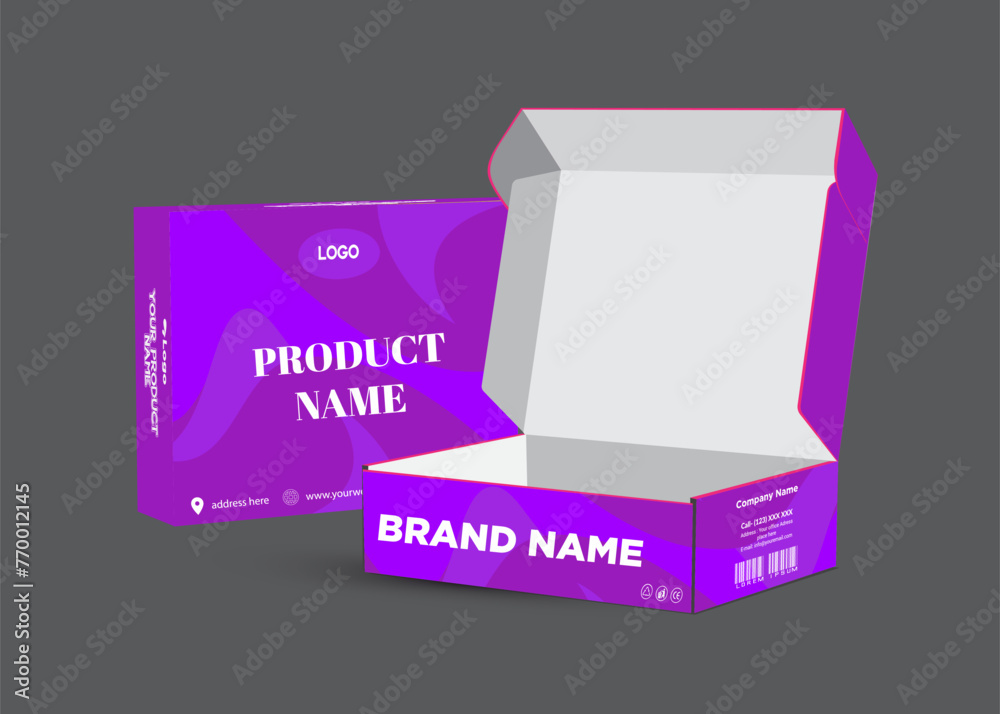 Product Box and label design with mockup template design. Stock Vector ...