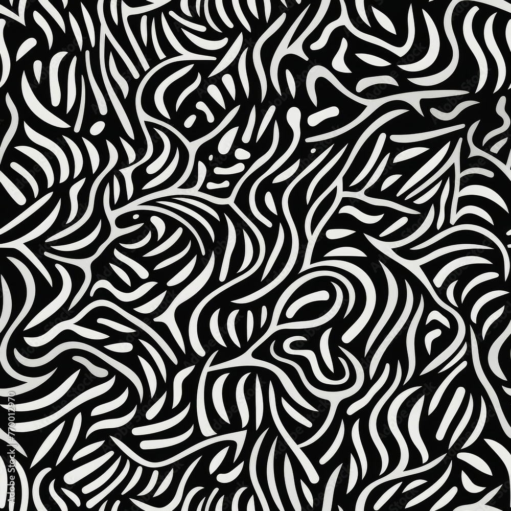 Black and white organic fluid shapes seamless pattern for web page background, fabric print, surface texture, wrapping paper. Abstract art with geometric elements for wallpaper or textile. Black and white organic fluid shapes seamless pattern for web page background, fabric print, surface texture, wrapping paper. Abstract art with geometric elements for wallpaper or textile.
