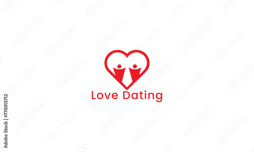 dating love line logo template vector illustration