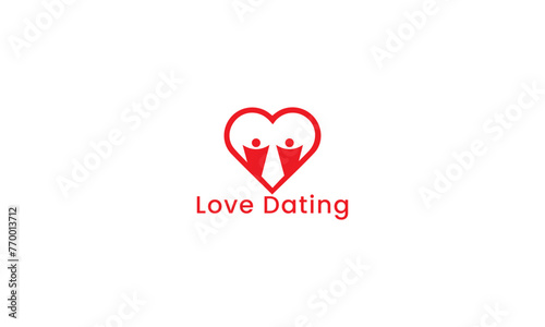 dating love line logo template vector illustration