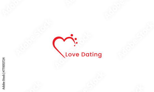 dating love line logo template vector illustration