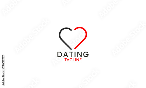 dating love line logo template vector illustration