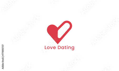 dating love line logo template vector illustration