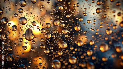 Generative ai. a close up of a window with water droplets on it  detailed droplets