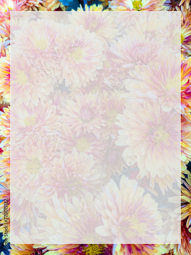 Glassmorphism Flowers Greeting Card Template, Natural Botany background