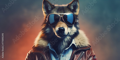 Stylish Canine Star Rocks Leather Jacket and Sunglasses - Ultimate Cool Dog Banner