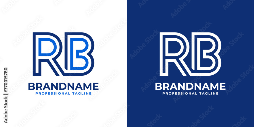 Letters RB Line Monogram Logo, suitable for business with RB or BR initials