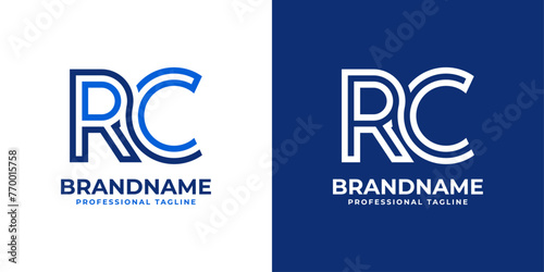 Letters RC Line Monogram Logo, suitable for business with RC or CR initials