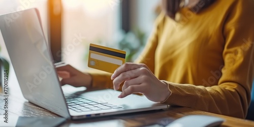 A young woman making financ...