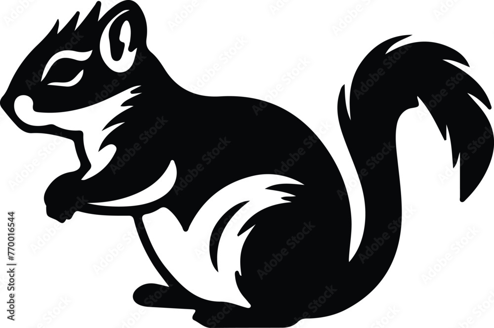 Naklejka premium chipmunk silhouette
