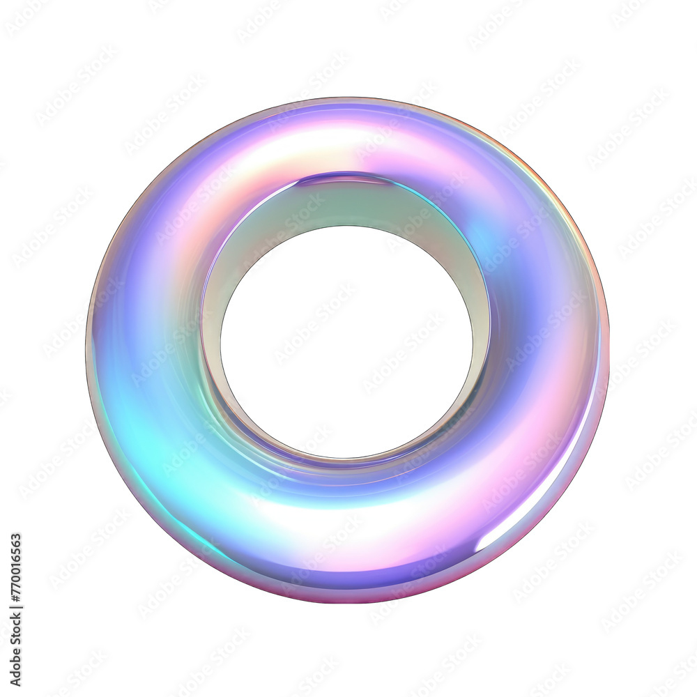 3d holographic geometric shape torus metal simple figure png 3d holographic geometric shape torus metal simple figure png