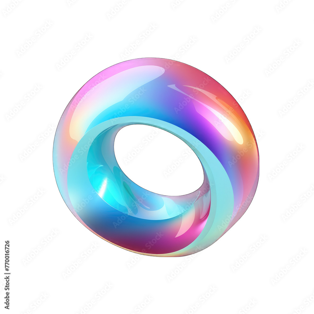 3d holographic geometric shape torus metal simple figure png 3d holographic geometric shape torus metal simple figure png