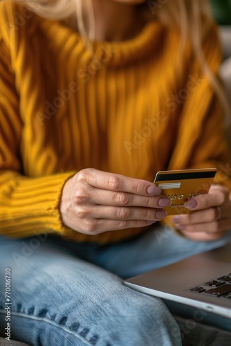 A young woman making financ...