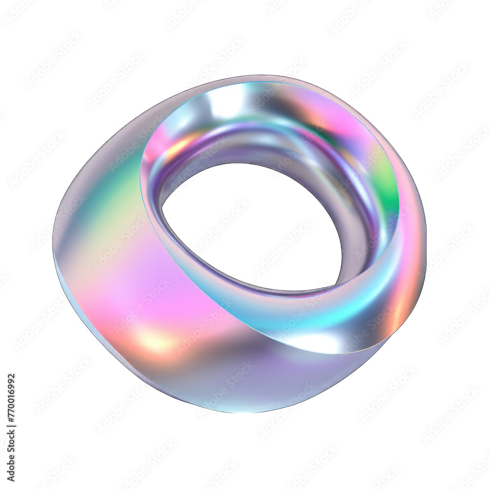 3d holographic geometric shape torus metal simple figure png 3d holographic geometric shape torus metal simple figure png