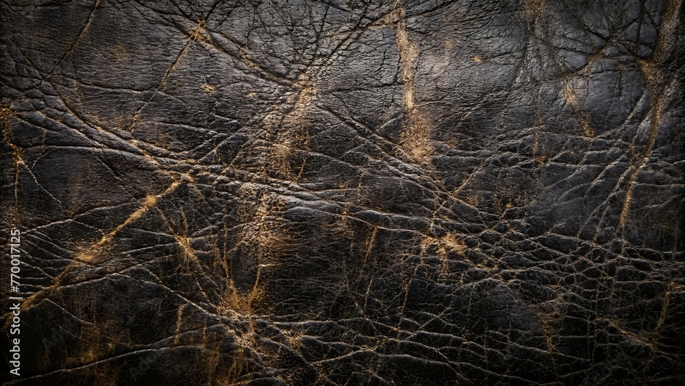 Generative ai. a close up of a black and gold marble background Generative ai. a close up of a black and gold marble background