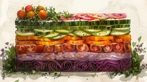 Stack of Sliced Vegetables