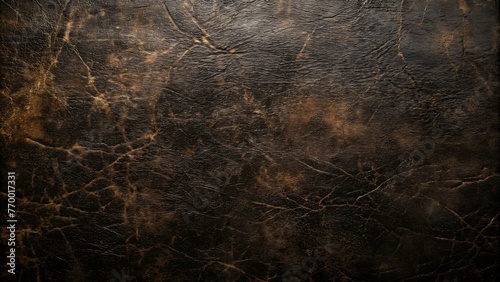 Generative ai. a close up of a black leather texture with a brown background photo