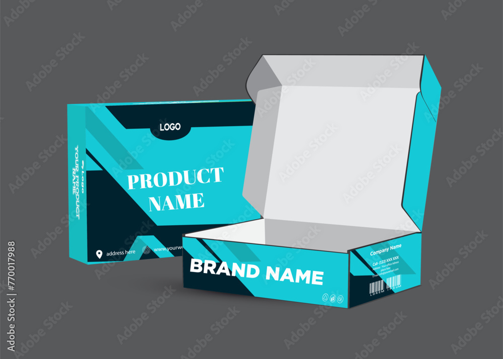 Product Box and label design with mockup template design. Stock Vector ...
