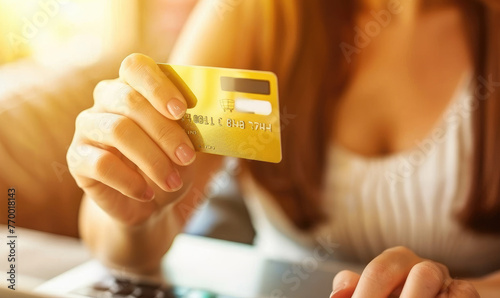 A young woman making financ...