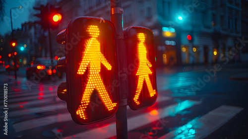 Pedestrian Safety: Crosswalk with Walk Signal photo
