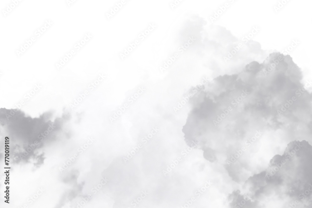 Abstract clouds of gray white fog smoke white background