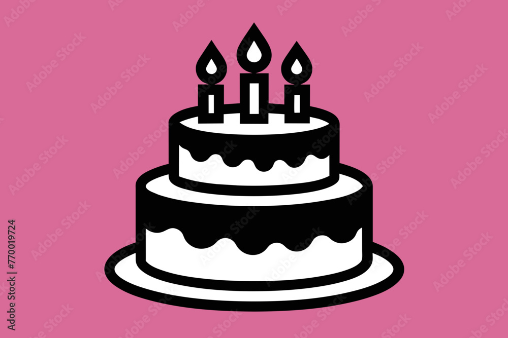 vector design of a Birthday Cake Icon vector design of a Birthday Cake Icon
