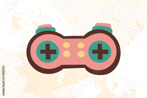 Joystick retro style illustration. Nostalgia concept. Vector illustration in flat style.	