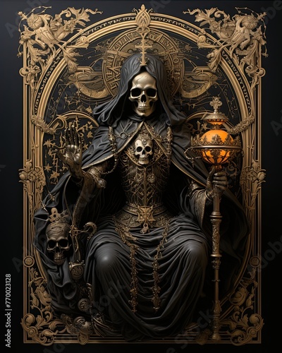 skeleton in the crown, the deathless creature of undead king photo