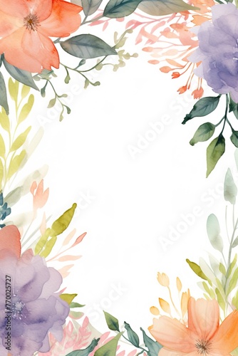 Watercolour flowers with copy space