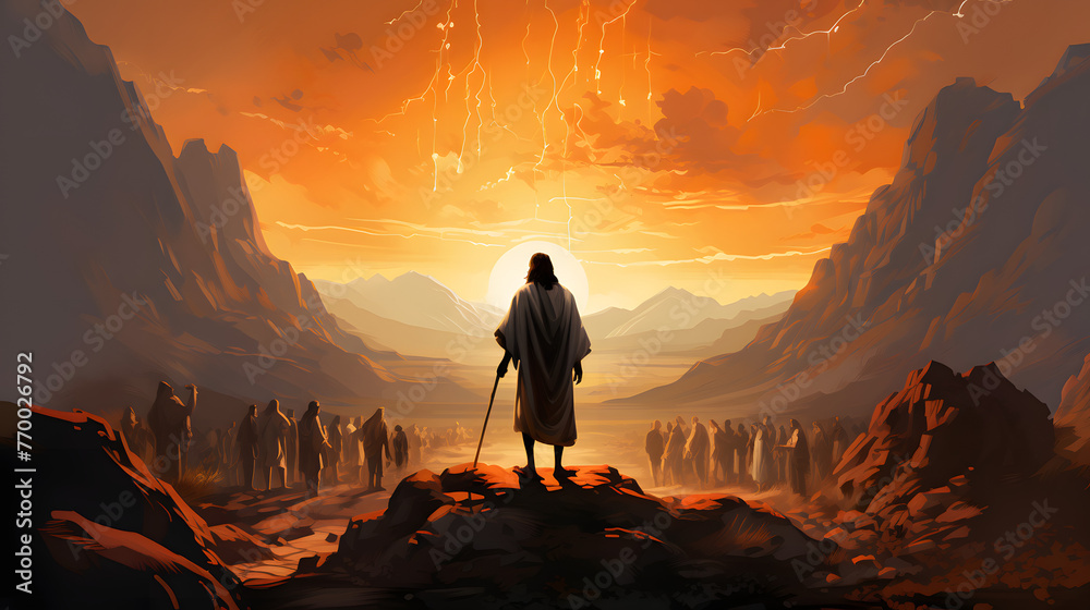jesus standing there with his back to the audience watching him jesus standing there with his back to the audience watching him