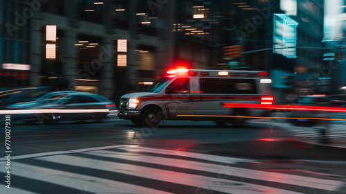 Ambulance on emergency vehicle in motion blur © zphoto83
