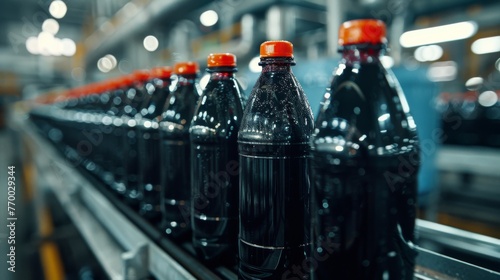 Soda Bottles on Conveyor Belt