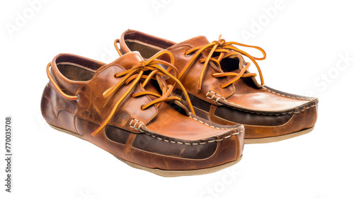 A pair of brown shoes with laces neatly tied, ready to step into a new adventure