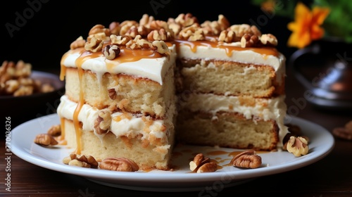 Maple walnut cake with brown butter frosting ultra hd.