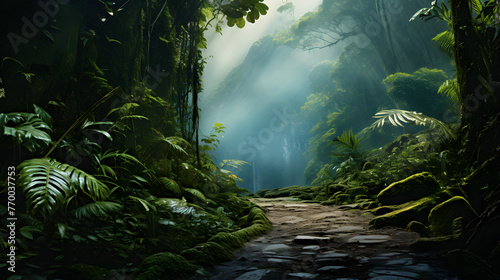 trail in a tropical forest wallpaper