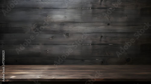 wooden tabletop against wall stock photo