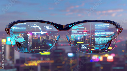 Augmented Reality Smart Glasses Displaying Information