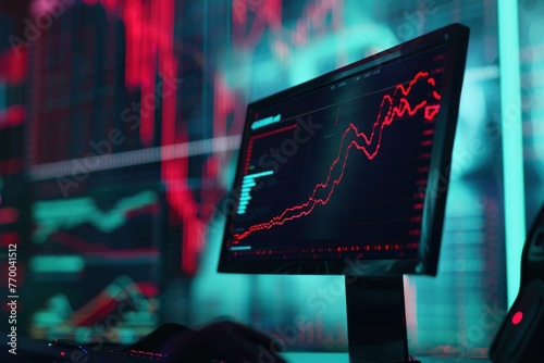 computer showing the price of stocks on the chart