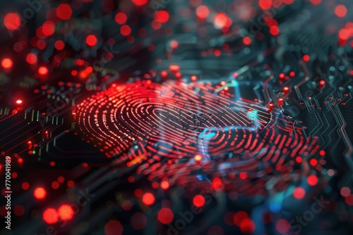 electronic fingerprint and cryptography concept