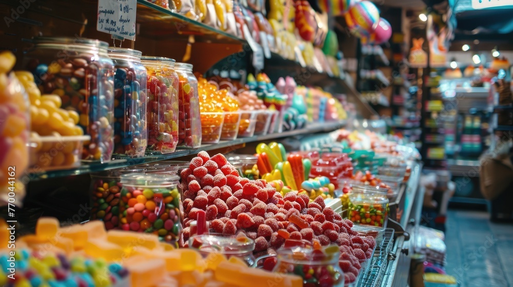Candy Shop Wonderland. Exploring The Colourful Selections Of Sweets And Treats At The Famous Candy Store