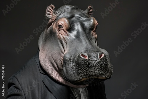 head of an elephant hippo has a corporate look photo