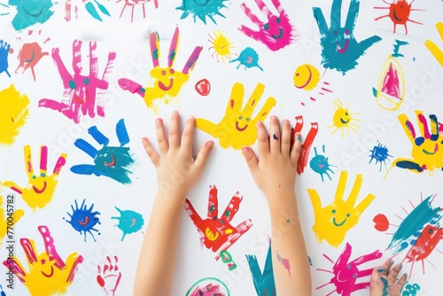 colorful hand painted in different colors in a group