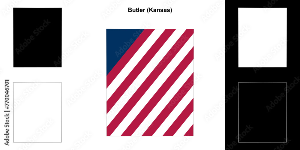 Butler county (Kansas) outline map set Butler county (Kansas) outline map set
