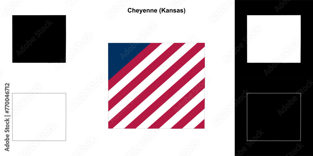 Cheyenne county (Kansas) outline map set Cheyenne county (Kansas) outline map set