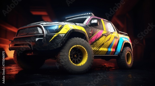 off road car wrap livery sticker design abstract racing graphic background photo