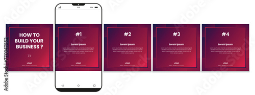 Set of LinkedIn carousel post, social media Instagram carousel post, modern, creative, and editable business carousel template design