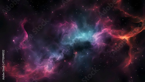 Black gas nebula in outer space. AI Generated