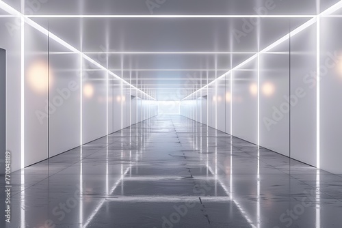 A Contemporary Graphic Design Studio Featuring Bright Lighting and White Walls Generative AI